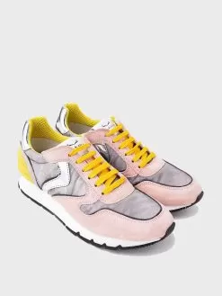 Voile Blanche Women's Julia Power Suede And Technical Nylon Sneaker -Fashion Clothing Shop 001 2015735xROSEYELLOWxAlt2 37583935