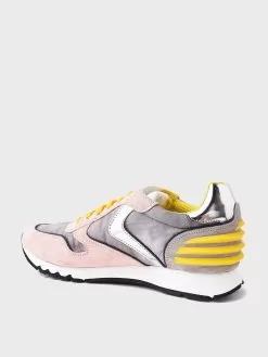 Voile Blanche Women's Julia Power Suede And Technical Nylon Sneaker -Fashion Clothing Shop 001 2015735xROSEYELLOWxAlt3 37583937