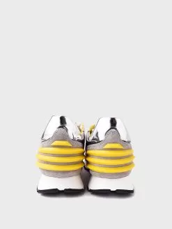 Voile Blanche Women's Julia Power Suede And Technical Nylon Sneaker -Fashion Clothing Shop 001 2015735xROSEYELLOWxAlt5 37583943