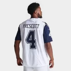 Men's Nike Dallas Cowboys NFL Dak Prescott Color Rush Limited Jersey White/Navy - 31NM DZ0