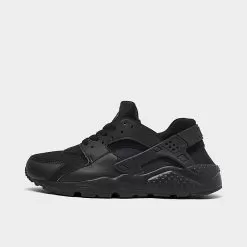 Big Kids' Nike Huarache Run Casual Shoes Black/Black/Black - 654275 016
