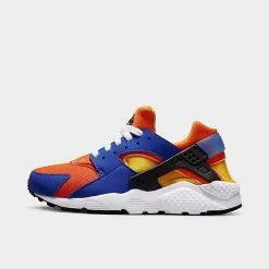 Big Kids' Nike Huarache Run Casual Shoes Hyper Royal/Yellow Ochre/Safety Orange/Black - 654275 421