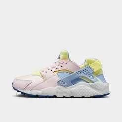 Big Kids' Nike Huarache Run Casual Shoes Pearl Pink/Cobalt Bliss/Citron Tint/White - 654275 609