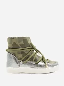 Inuikii Inuikki Silver Metallic Camoflauge Sneaker