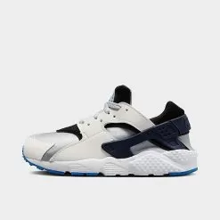 Little Kids' Nike Huarache Run Casual Shoes Summit White/Pure Platinum/Black/Deep Royal Blue - 704949 119