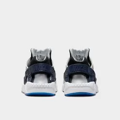 Little Kids' Nike Huarache Run Casual Shoes Summit White/Pure Platinum/Black/Deep Royal Blue - 704949 119 -Fashion Clothing Shop 704949 119 P4