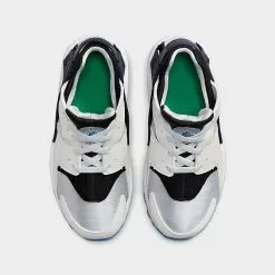 Little Kids' Nike Huarache Run Casual Shoes Summit White/Pure Platinum/Black/Deep Royal Blue - 704949 119 -Fashion Clothing Shop 704949 119 P5