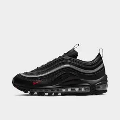 Big Kids' Nike Air Max 97 Casual Shoes Black/Black/Sport Red/White - 921522 028