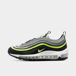 Big Kids' Nike Air Max 97 Casual Shoes Pure Platinum/Volt/Black/White - 921522 030