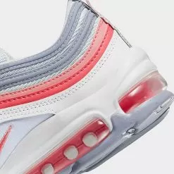 Big Kids' Nike Air Max 97 Casual Shoes White/Photon Dust/Indigo Haze/Coral Chalk - 921522 116 -Fashion Clothing Shop 921522 116 P3
