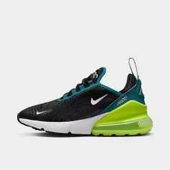 Big Kids' Nike Air Max 270 Casual Shoes Black/Bright Spruce/Barely Volt/White - 943345 026