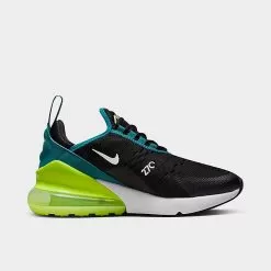 Big Kids' Nike Air Max 270 Casual Shoes Black/Bright Spruce/Barely Volt/White - 943345 026 -Fashion Clothing Shop 943345 026 P3