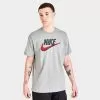Nike Sportswear Brand Mark T-Shirt Dark Grey Heather/Black/Habanero Red - AR4993 063