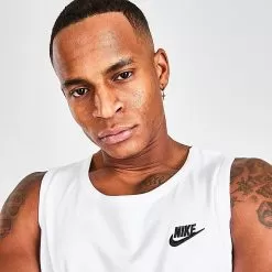 Men's Nike Sportswear Futura Tank White/Black - BQ1260 100 -Fashion Clothing Shop BQ1260 100 M6