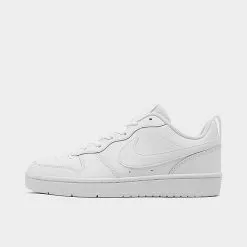 Big Kids' Nike Court Borough Low 2 Casual Shoes White/White/White - BQ5448 100