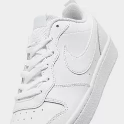 Big Kids' Nike Court Borough Low 2 Casual Shoes White/White/White - BQ5448 100 -Fashion Clothing Shop BQ5448 100 P3