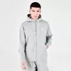 Nike Sportswear Club Fleece Full-Zip Hoodie Dark Grey Heather/Matte Silver/White - BV2645 063
