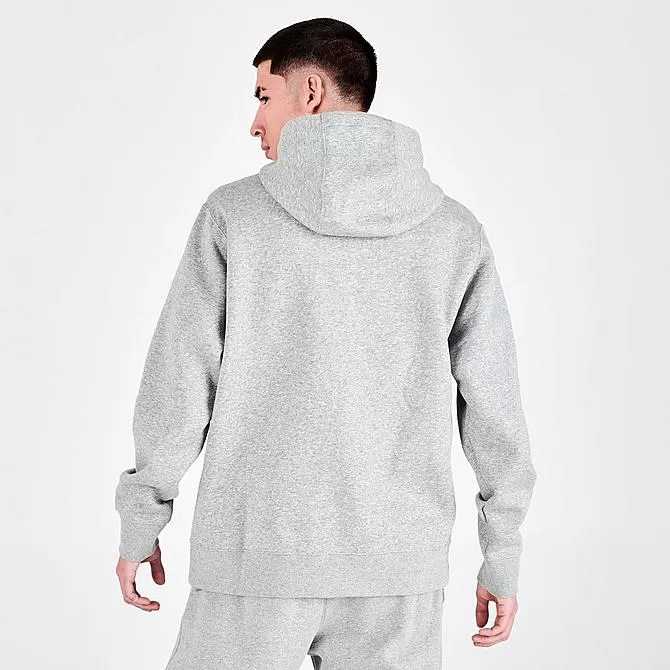 Nike Sportswear Club Fleece Full-Zip Hoodie Dark Grey Heather/Matte Silver/White - BV2645 063 4 Nike Sportswear Club Fleece Full-Zip Hoodie Dark Grey Heather/Matte Silver/White - BV2645 063 - Image 4