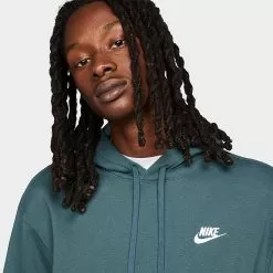 Nike Sportswear Club Fleece Embroidered Hoodie Faded Spruce/Faded Spruce/White - BV2654 309 -Fashion Clothing Shop BV2654 309 M4