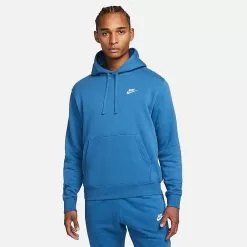 Nike Sportswear Club Fleece Embroidered Hoodie Dark Marina Blue/Dark Marina Blue/White - BV2654 407