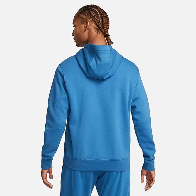 Nike Sportswear Club Fleece Embroidered Hoodie Dark Marina Blue/Dark Marina Blue/White - BV2654 407 2 Nike Sportswear Club Fleece Embroidered Hoodie Dark Marina Blue/Dark Marina Blue/White - BV2654 407 - Image 2