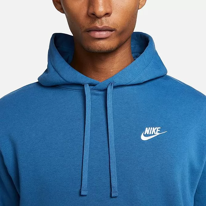Nike Sportswear Club Fleece Embroidered Hoodie Dark Marina Blue/Dark Marina Blue/White - BV2654 407 5 Nike Sportswear Club Fleece Embroidered Hoodie Dark Marina Blue/Dark Marina Blue/White - BV2654 407 - Image 5