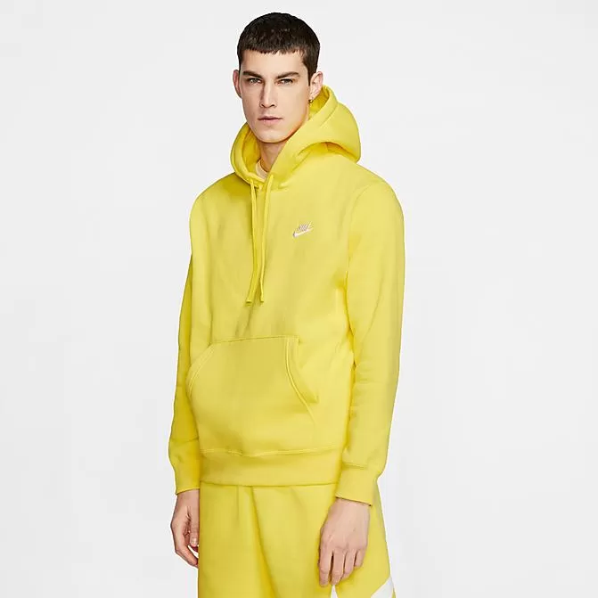 Nike Sportswear Club Fleece Embroidered Hoodie Optic Yellow - BV2654 731 1 Nike Sportswear Club Fleece Embroidered Hoodie Optic Yellow - BV2654 731