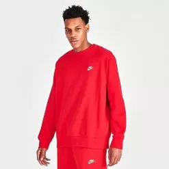 Fashion Clothing Shop 33 Nike Sportswear Club Fleece Crewneck Sweatshirt University Red - BV2662 657