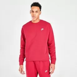 Nike Sportswear Club Fleece Crewneck Sweatshirt Pomegranate/White - BV2662 690