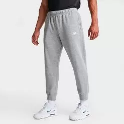 Nike Sportswear Club Fleece Cuffed Jogger Pants Dark Grey Heather/Matte Silver/White - BV2671 063