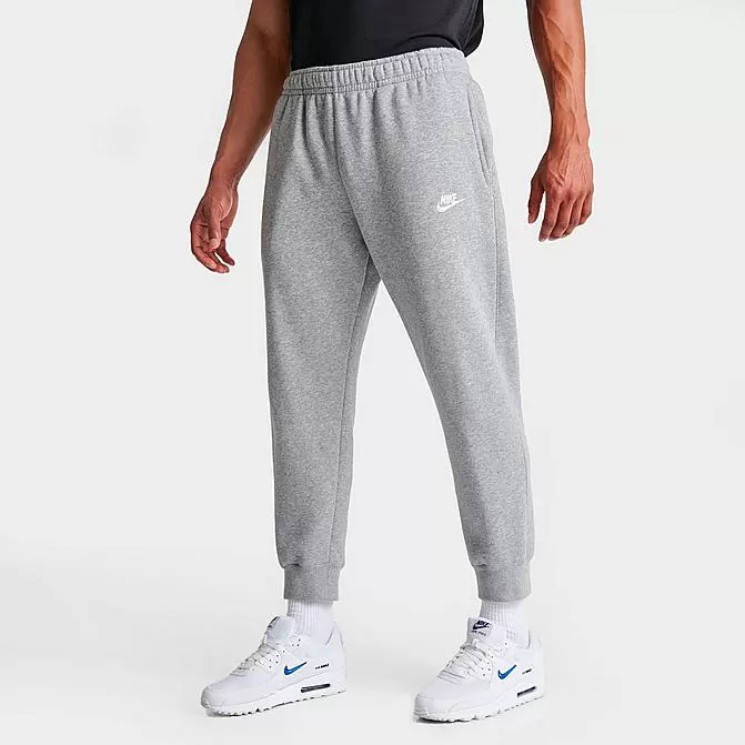 Nike Sportswear Club Fleece Cuffed Jogger Pants Dark Grey Heather/Matte Silver/White - BV2671 063 1 Nike Sportswear Club Fleece Cuffed Jogger Pants Dark Grey Heather/Matte Silver/White - BV2671 063