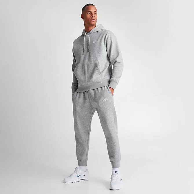 Nike Sportswear Club Fleece Cuffed Jogger Pants Dark Grey Heather/Matte Silver/White - BV2671 063 2 Nike Sportswear Club Fleece Cuffed Jogger Pants Dark Grey Heather/Matte Silver/White - BV2671 063 - Image 2
