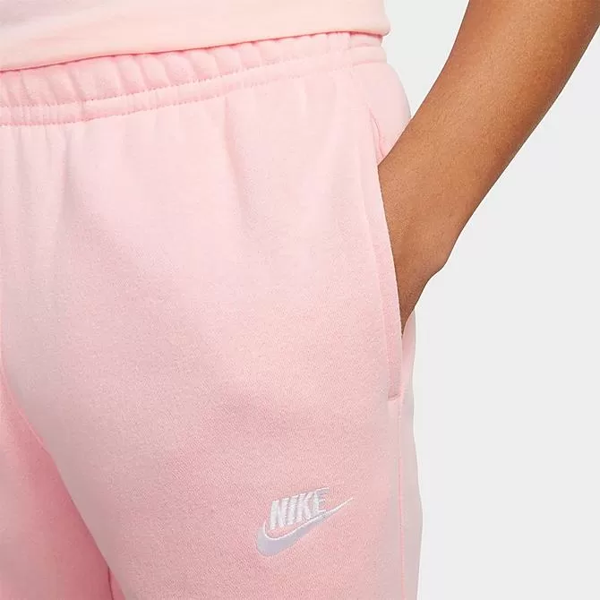 Nike Sportswear Club Fleece Cuffed Jogger Pants Pink Bloom/Pink Bloom/White - BV2671 686 4 Nike Sportswear Club Fleece Cuffed Jogger Pants Pink Bloom/Pink Bloom/White - BV2671 686 - Image 4