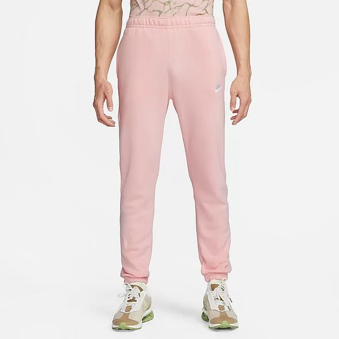 Men's Nike Sportswear Club Jersey Jogger Pants Pink Bloom/Pink Bloom/White - BV2737 686 1 Men's Nike Sportswear Club Jersey Jogger Pants Pink Bloom/Pink Bloom/White - BV2737 686
