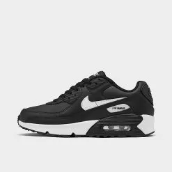 Big Kids' Nike Air Max 90 Casual Shoes Black/Black/Black/White - CD6864 010