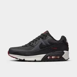 Big Kids' Nike Air Max 90 Casual Shoes Anthracite/Black/Team Red/Summit White/White - CD6864 022
