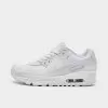 Big Kids' Nike Air Max 90 Casual Shoes White/White/Mtlc Silver/White - CD6864 100