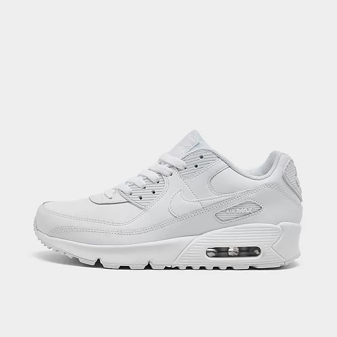 Big Kids' Nike Air Max 90 Casual Shoes White/White/Mtlc Silver/White - CD6864 100 1 Big Kids' Nike Air Max 90 Casual Shoes White/White/Mtlc Silver/White - CD6864 100
