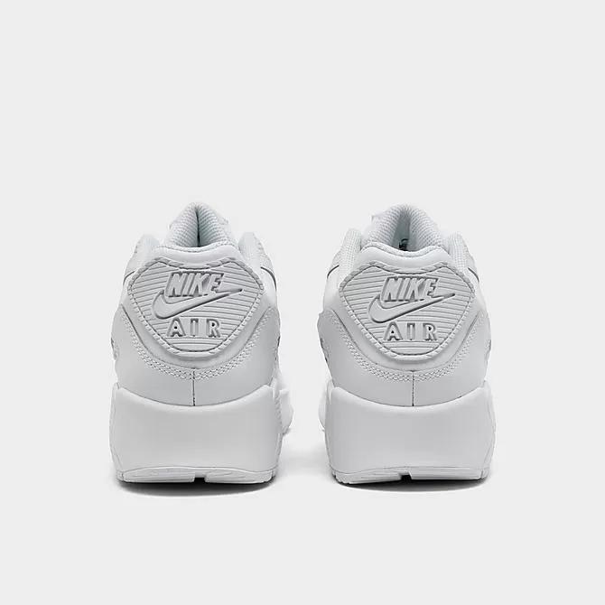 Big Kids' Nike Air Max 90 Casual Shoes White/White/Mtlc Silver/White - CD6864 100 4 Big Kids' Nike Air Max 90 Casual Shoes White/White/Mtlc Silver/White - CD6864 100 - Image 4