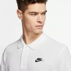 Men's Nike Sportswear Logo Polo White/Black - CJ4456 100 -Fashion Clothing Shop CJ4456 100 M4