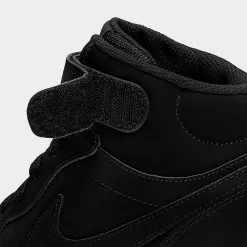 Big Kids' Nike Court Borough Mid 2 Casual Shoes Black/Black/Black - CW5867 001 -Fashion Clothing Shop CW5867 001 P3