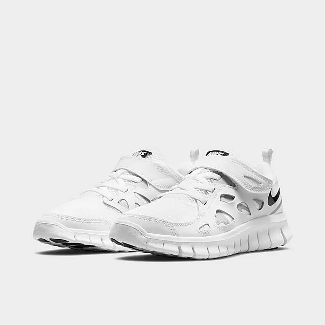 Boys' Little Kids' Nike Free Run 2 Running Shoes White/Black/Wolf Grey - DA2689 100 2 Boys' Little Kids' Nike Free Run 2 Running Shoes White/Black/Wolf Grey - DA2689 100 - Image 2