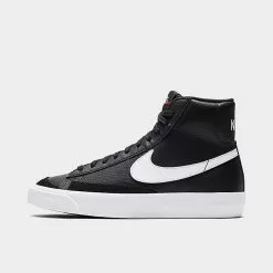 Big Kids' Nike Blazer Mid '77 Casual Shoes Black/Sail/White/Total Orange - DA4086 002