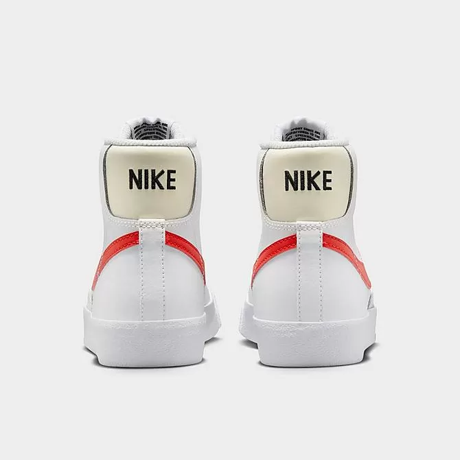 Big Kids' Nike Blazer Mid '77 Casual Shoes White/Picante Red/Coconut Milk/White - DA4086 110 4 Big Kids' Nike Blazer Mid '77 Casual Shoes White/Picante Red/Coconut Milk/White - DA4086 110 - Image 4