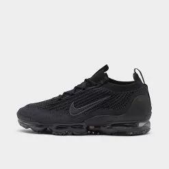 Big Kids' Nike Air VaporMax 2021 Flyknit Running Shoes Black/Black/Black/Anthracite - DB1550 001