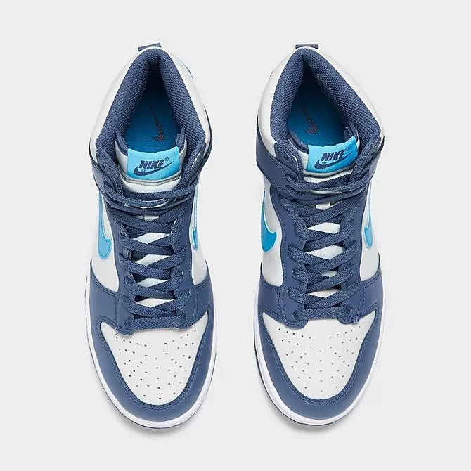 Big Kids' Nike Dunk High Casual Shoes Light Bone/Blue Lightning/Diffused Blue - DB2179 006 5 Big Kids' Nike Dunk High Casual Shoes Light Bone/Blue Lightning/Diffused Blue - DB2179 006 - Image 5