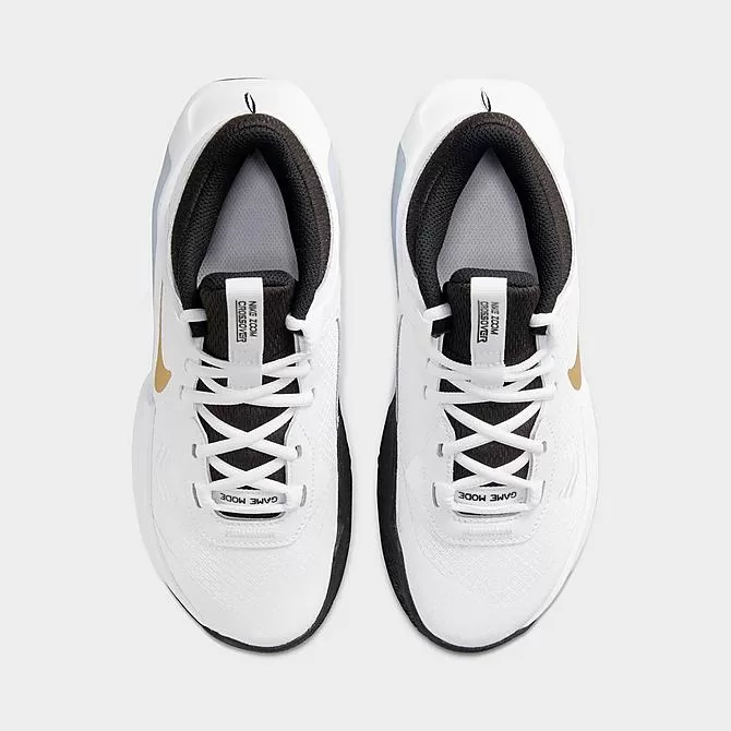 Big Kids’ Nike Air Zoom Crossover Basketball Shoes White/Metallic Gold/Black - DC5216 100 5 Big Kids’ Nike Air Zoom Crossover Basketball Shoes White/Metallic Gold/Black - DC5216 100 - Image 5