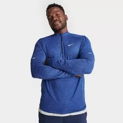 Men's Nike Dri-FIT Element Half-Zip Running Shirt Obsidian/Game Royal/Reflective Silver - DD4756 451