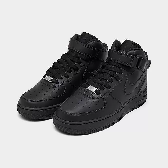 Big Kids' Nike Air Force 1 MId '07 LE Casual Shoes Black/Black - DH2933 001 2 Big Kids' Nike Air Force 1 MId '07 LE Casual Shoes Black/Black - DH2933 001 - Image 2