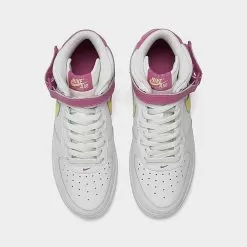 Big Kids' Nike Air Force 1 MId '07 LE Casual Shoes Summit White/Citron Tint/Cosmic Fuchsia/White - DH2933 100 -Fashion Clothing Shop DH2933 100 P5